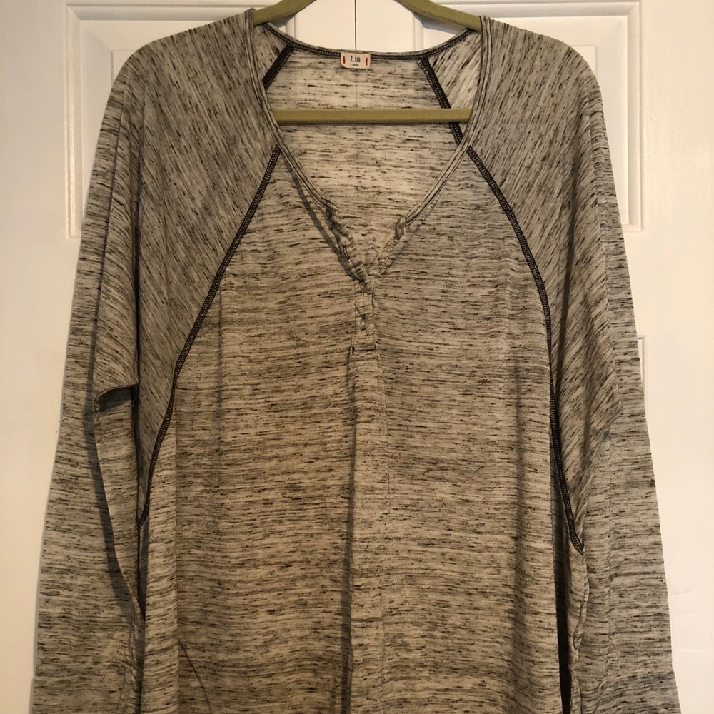 Anthropologie Green Marled Long Sleeve Tunic